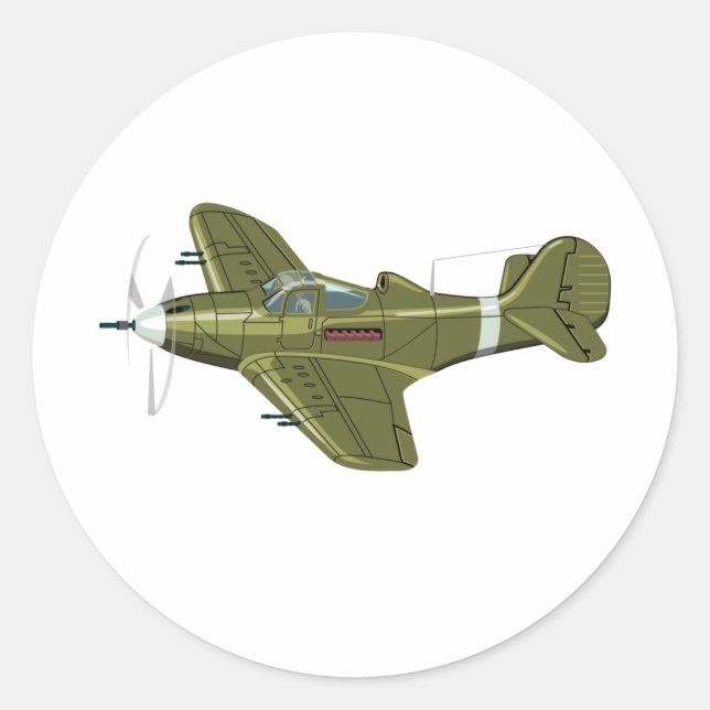 Tecknadens retroflygplan runt klistermärke (Framsida)