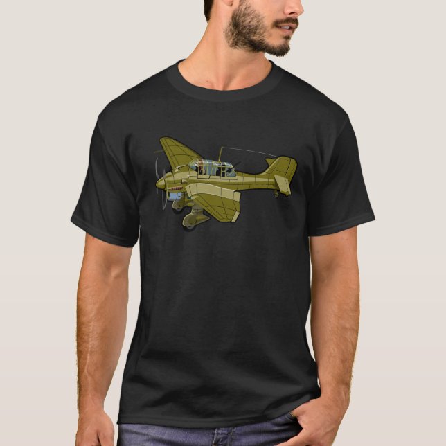 Tecknadens retroflygplan t shirt (Framsida)