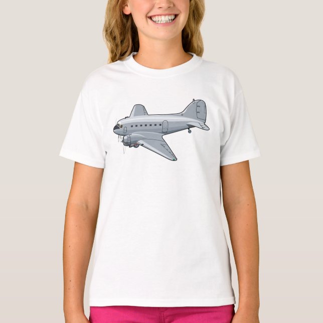 Tecknadens retroflygplan t shirt (Framsida)