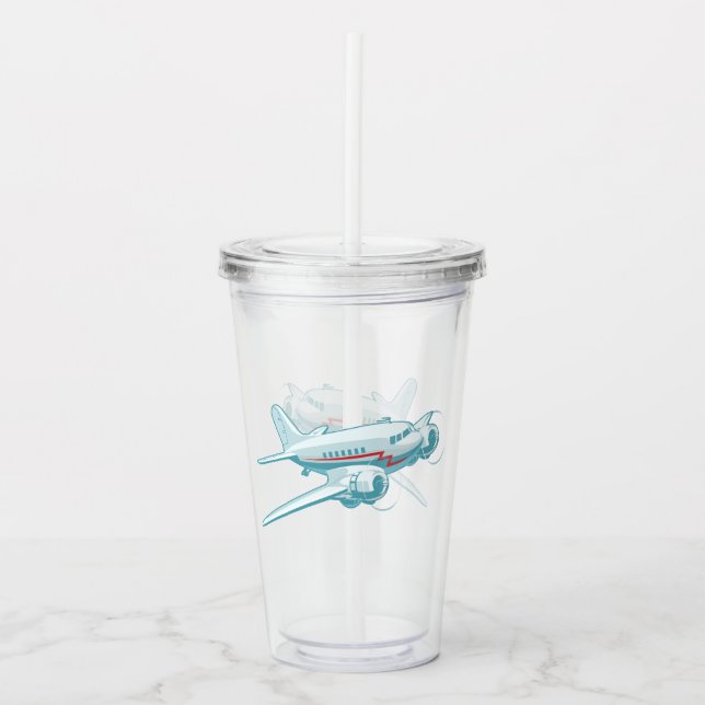 Tecknadens retroflygplan take away mugg (Framsida)