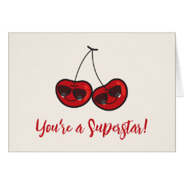 Tecknadens Roligt och Coola Cheeky Cherries with S Hälsningskort