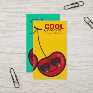 Tecknadens Roligt och Coola Cheeky Cherries with S Visitkort