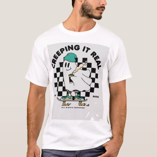 Tecknadens skater i modern stil - rolig design T-S T Shirt (Framsida)