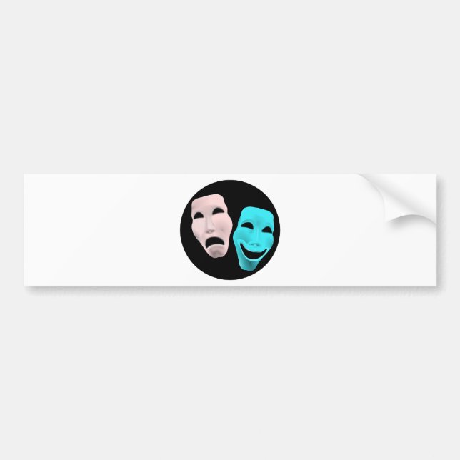 Tecknadens teatermasker bildekal (Framsidan)