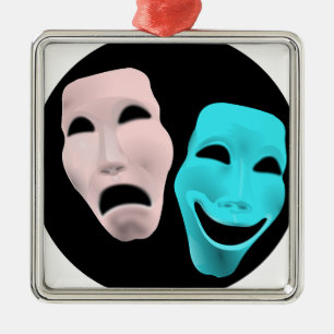Tecknadens teatermasker julgransprydnad metall
