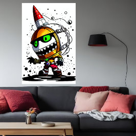Tecknadens unika främmande skapelse | AI Art Poster