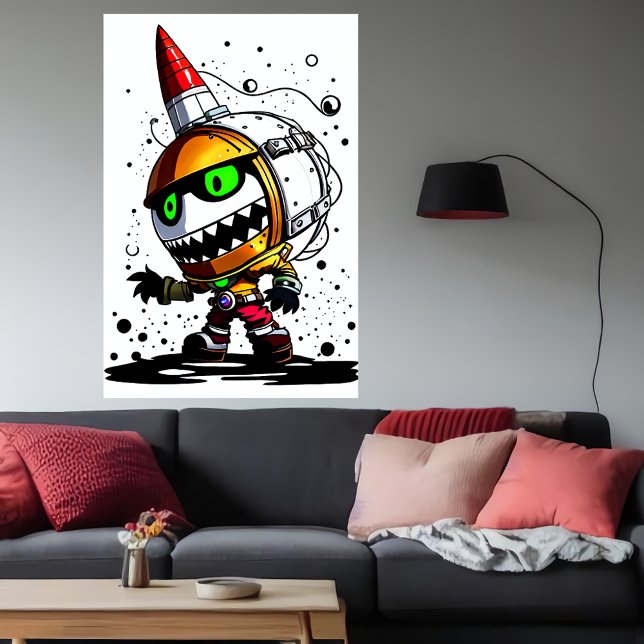 Tecknadens unika främmande skapelse | AI Art Poster (Skapare uppladdad)