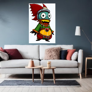 Tecknadens unika skapandefrämmande natur AI Art Poster