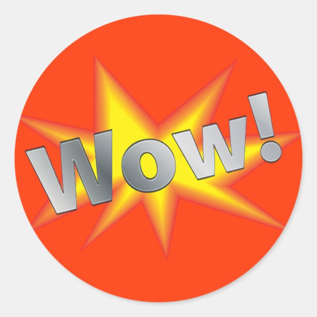 Tecknadens WOW Runt Klistermärke (Framsida)
