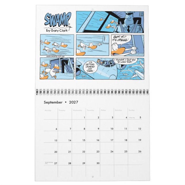Tecknader 12 månader kalender (Sep 2027)