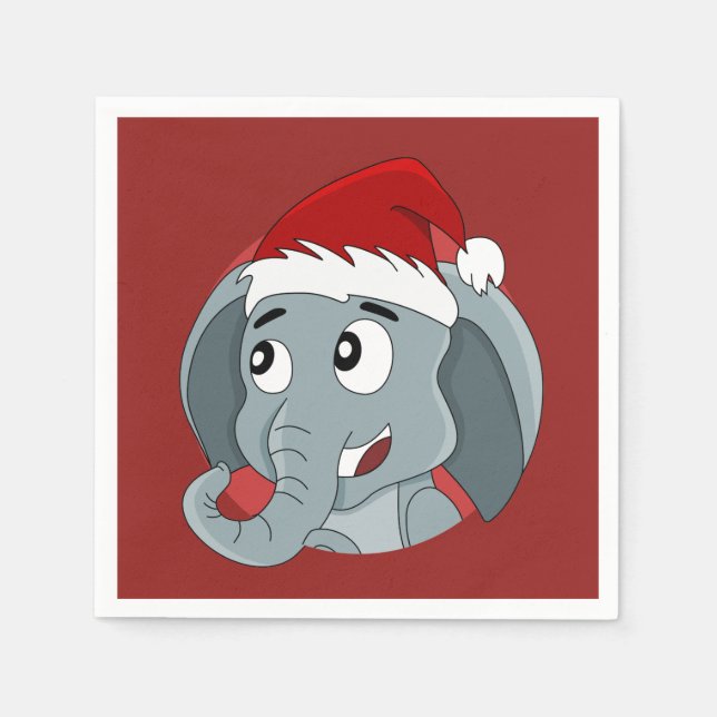 Tecknader av julelefant pappersservett (Framsidan)