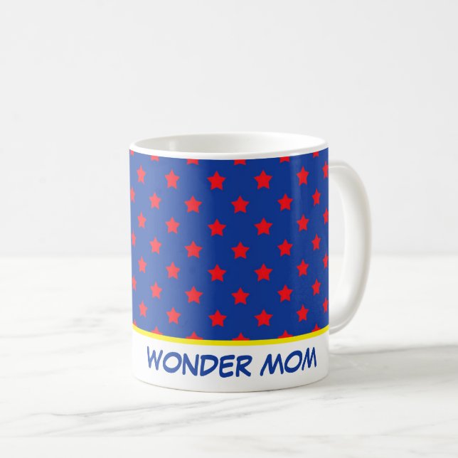 Tecknader Den ädla superhjälten Stars  MAMMA Rolig Kaffemugg (Framsida höger)