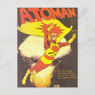 Tecknader för atomisk vintage vykort