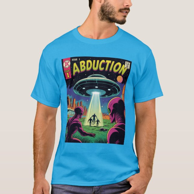 Tecknader för bortförande: en Retro Sci-Fi Äventyr T Shirt (Framsida)