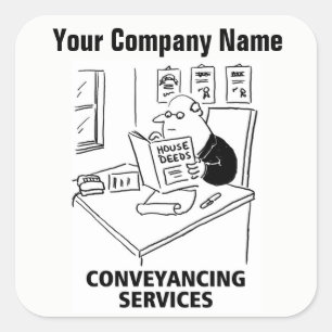 Tecknader för Conveyancing Services Fyrkantigt Klistermärke
