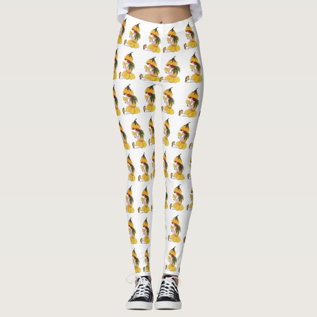 Tecknader för Cute Flower Children Butterkoppar-Bl Leggings (Framsida)