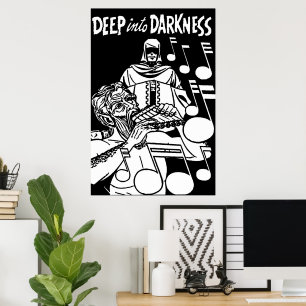 Tecknader för djupare in i mörkret Vintage Grim Re Poster