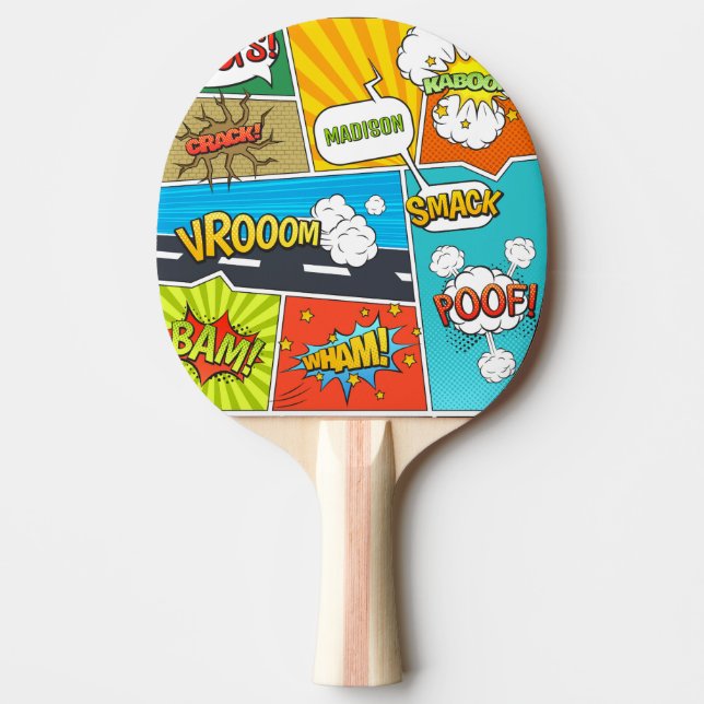 Tecknader för eget namn pingisracket (Framsidan)