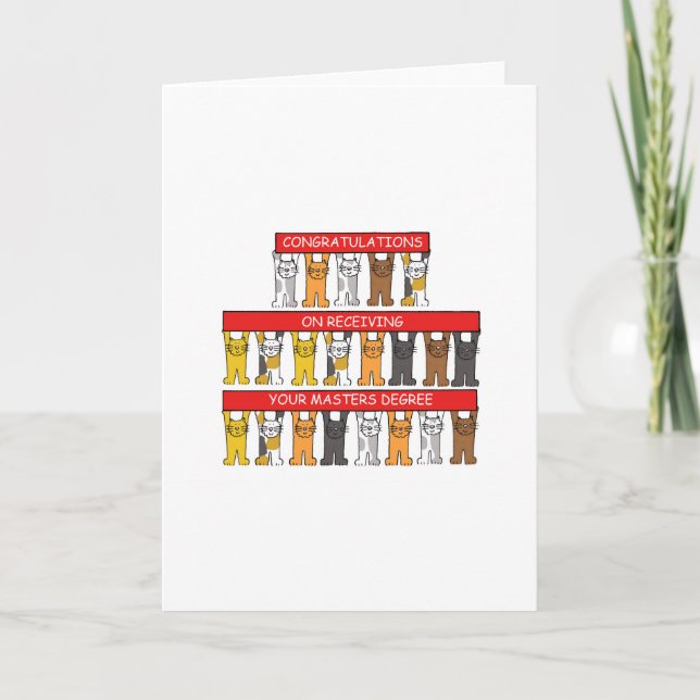 Tecknader för Grattisar i magistergrad Kort (Framsida)