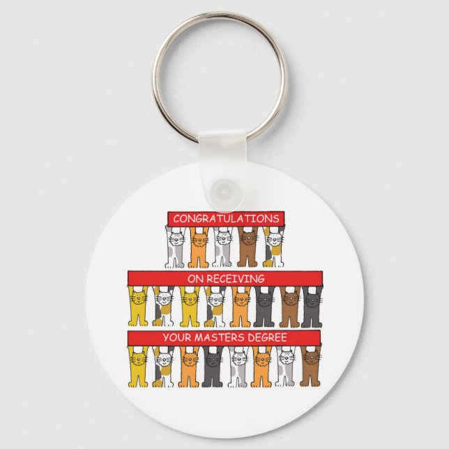 Tecknader för Grattisar i magistergrad Nyckelring (Framsida)