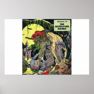 Tecknader för gyllene årshorism  40s Scary tecknad Poster