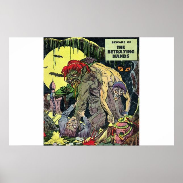 Tecknader för gyllene årshorism |40s Scary tecknad Poster (Framsidan)