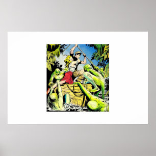 Tecknader för gyllene årshorism  60s Scary tecknad Poster