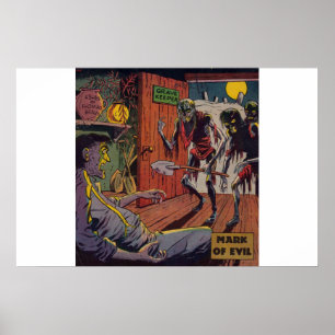 Tecknader för gyllene årshorism 70s Scary tecknad Poster