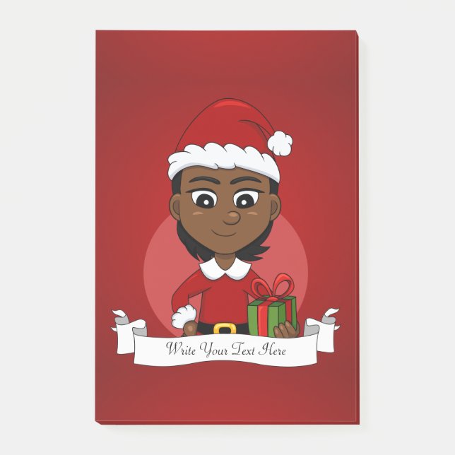 Tecknader för julflicka post-it block (Framsida)