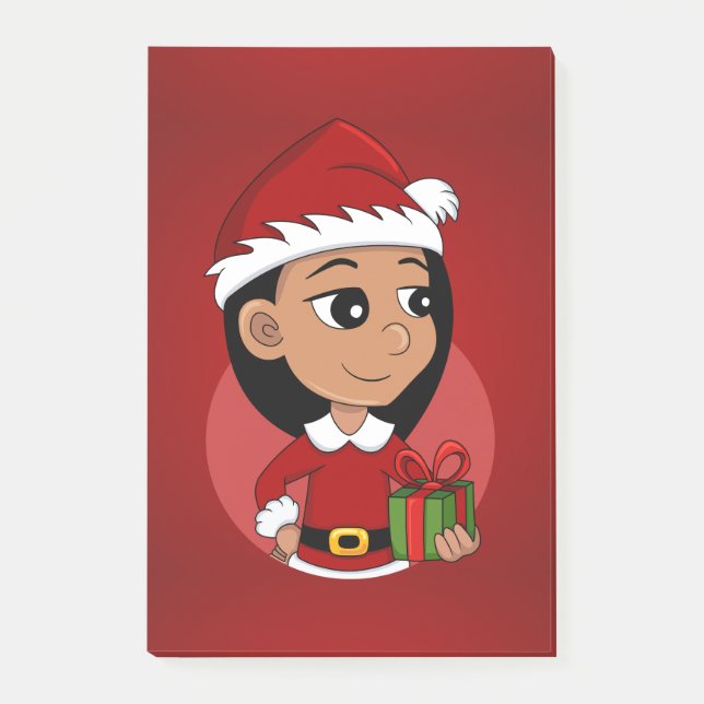 Tecknader för julflicka post-it block (Framsida)