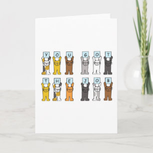 Tecknader för nya jobbGrattisar Kort