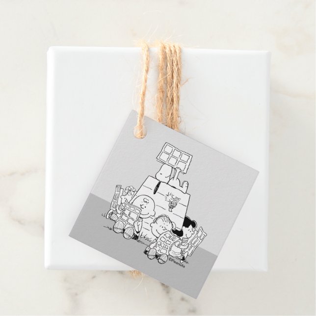 Tecknader för Peanuts Gang-läsning Gåvor Etiketter (På plats)