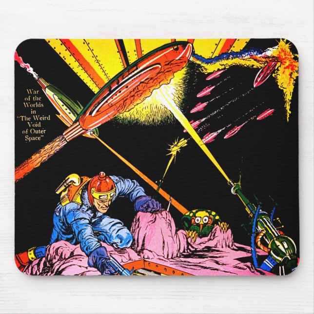 Tecknader för Planet Tecknads Laser Attack Sci Fi  Musmatta (Framsidan)