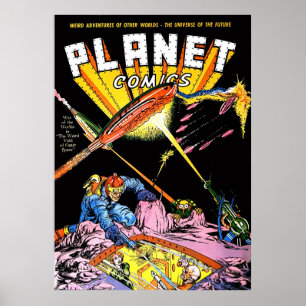 Tecknader för Planet Tecknads Laser Attack Sci Fi  Poster