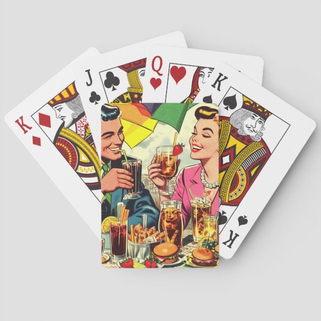 Tecknader för Retro-par Casinokort (Baksidan)