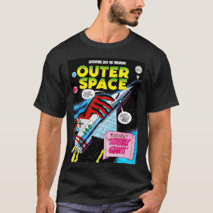 Tecknader för Retro Sci-Fi Äventyr Rymden T Shirt