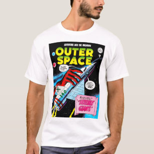 Tecknader för Retro Sci-Fi Äventyr Rymden T Shirt