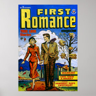 Tecknader för Vintagen Kärlek vid första hösten Ro Poster