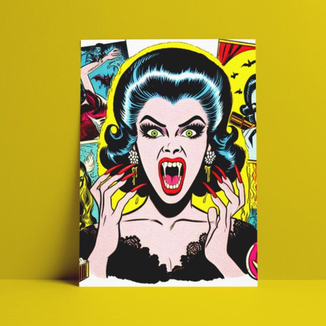 Tecknader från Vampyre Horror Girl Vykort (Skapare uppladdad)