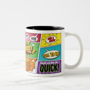 Tecknader och kaffe Två-Tonad mugg