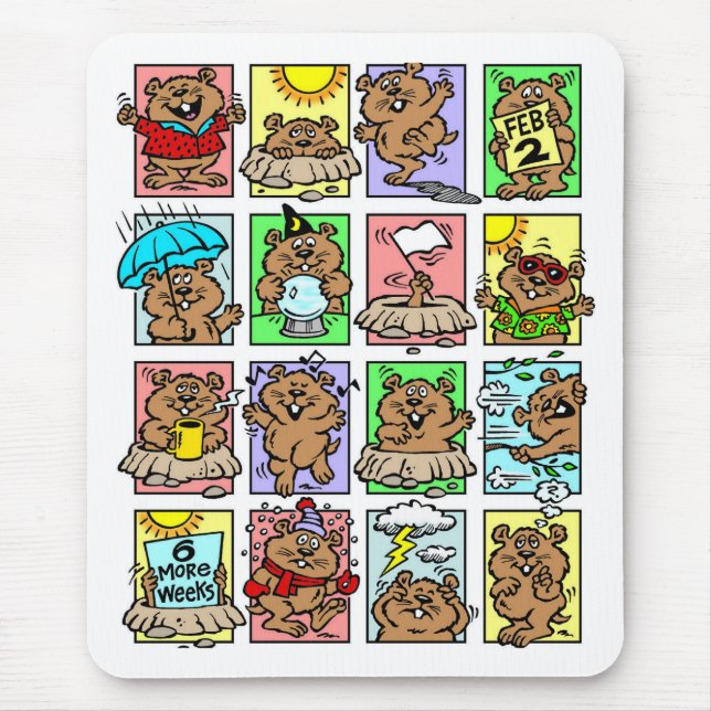 Tecknader på den berömda Groundhog-dagen Musmatta (Framsidan)