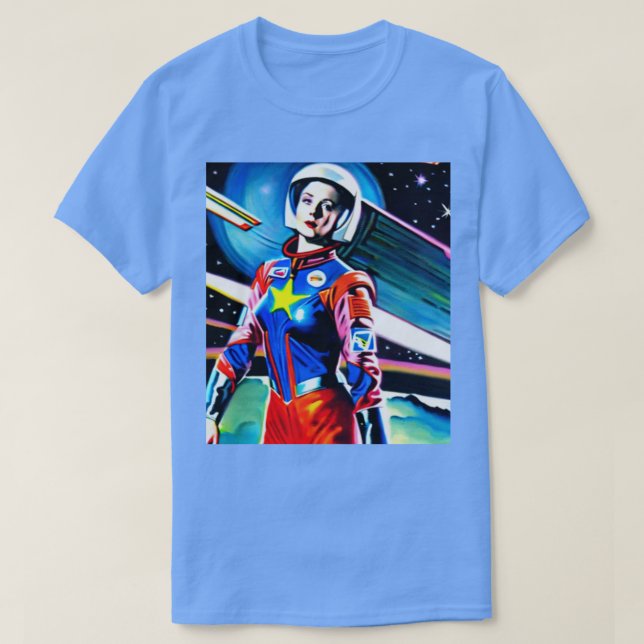 Tecknader Spacegirl retro-estesier 2 T Shirt (Design framsida)