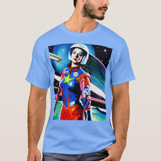 Tecknader Spacegirl retro-estesier 2 T Shirt