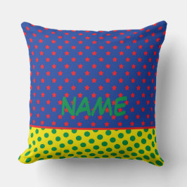 Tecknader Superhjälte NAMN Stars Dots Colorful Kid Kudde