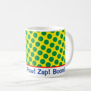 Tecknader Superhjälte Pow! Zap! Boom! Roligten Dot Kaffemugg