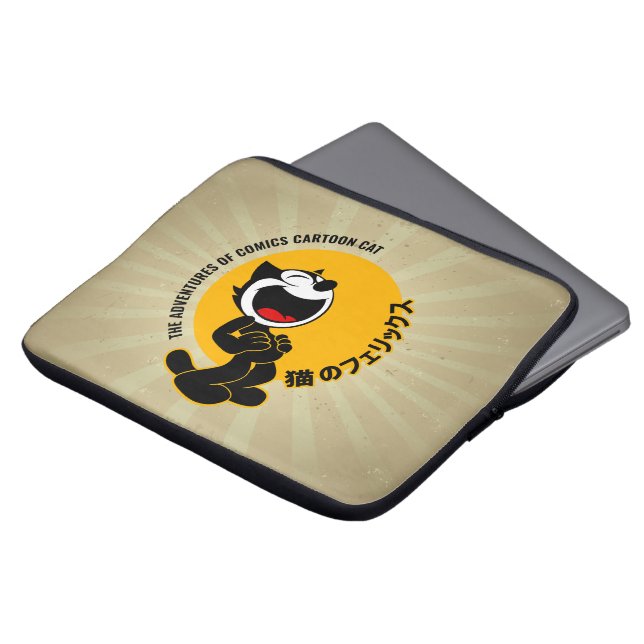 Tecknader Tecknad Katt | 13 tum Laptop Fodral (Framsida topp)