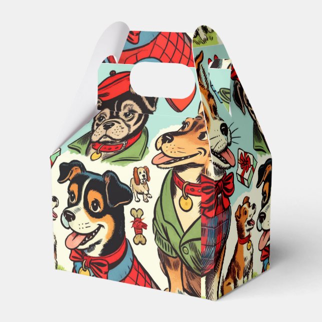 Tecknaderna Cute Retro Hundar Presentaskar (Framsidan Sidan)