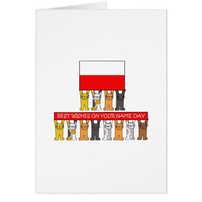 Tecknaderna katter för polska Namn-dagen Hälsningskort (Framsidan)