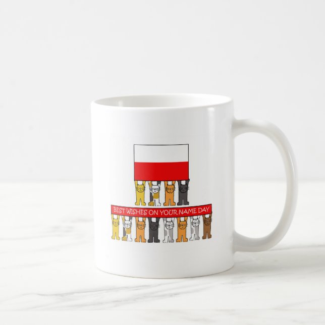 Tecknaderna katter för polska Namn-dagen Kaffemugg (Höger)