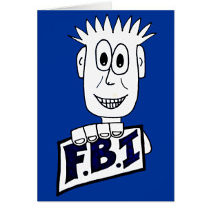 TecknadFBI-agent Hälsningskort